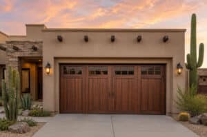 Wood Garage Door in Phoenix Home